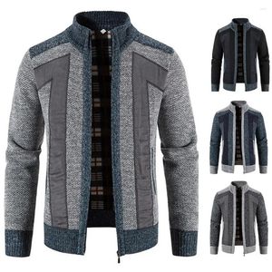 Giacche da uomo Cappotto da uomo elegante Patchwork Anti-pilling Casual Taglie forti Colletto alla coreana Peluche Autunno caldo