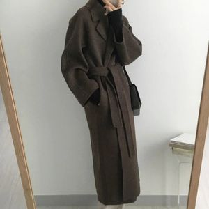 Women's Wool Blends Long Blend Jacket For Woman 2023 Solid Color Coat Batwing Korean Winter Warm Loose Overcoat Mujer Snow Wear 231027