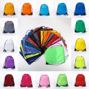 Storage Bags Unisex Polyester Drawstring Bag Sport Waterproof Backpack Bundle Pocket For Men Women Student Rucksack Swimming School