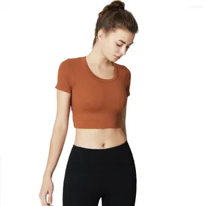 Yoga outfit Top Women Short Sleeve Sports T-shirt Tight Fitness Clothing Elastic Running Dry Spring and Summer Underwear