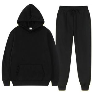 Homens Tracksuits 2021 Inverno Hoodie Define Homens Moda Fleece Vermelho Hoodies Preto Marca Calças Casual Jogger Terno Tracksuit Sweats2793