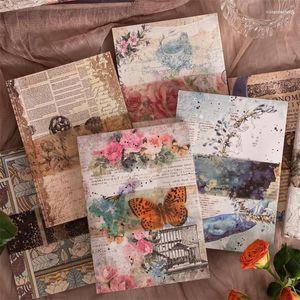 Opakowanie prezentów 100 szt. Vintage Flower Lett Material Paper śmieciowy dziennik planner Scrapbooking Dekoracyjne tło rzemieślnicze