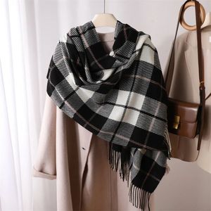 Lenços Luxo Outono Inverno Homens Espessura Quente À Prova de Vento Lenço Masculino Xaile Neckerchief Mulheres Long Wraps Moda Borla Cabeça Lenços 231027