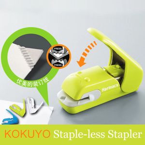 Staplers Japan Kokuyo Staple Free Stapler Harinacs Press Creative Safe Student Stationery 231027