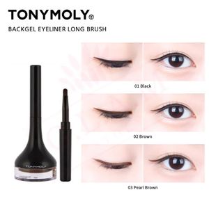 Combinazione ombretto/liner Tonymoly Back Gel Eyeliner 4g Pennello lungo carino Eyeliner duraturo impermeabile Facile da indossare Trucco di lusso coreano 231027