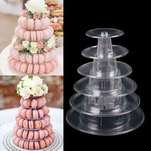 Andra evenemangsfestleveranser 4/6/10 Tiers Round Macaron Tower Stand Desserts Display Rack Cupcake Tree Stands Tray For Wedding Birthday Cake Decorating Tools 231027