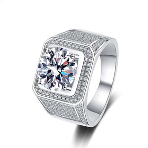 2023 joias masculinas por atacado s925 prata casamento noivado clássico anel de moissanite masculino