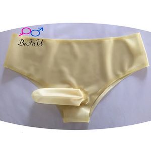 Cuecas de látex curto cosplay briefs com frente e bainha traseira fetiche calcinha exótica sexy roupa interior artesanal 231027