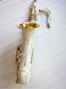 Ny BB White Tenor Saxophone T-992 Professionell mässing Guldnyckel Tenor Sax med falltillbehör