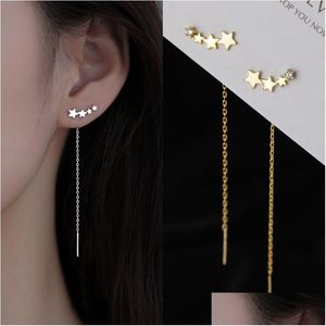 Tassel Thread Chain Climb Star Heart Beads Earrings Womens Hanging Earings Drop Delivery Dhgarden Otqxc