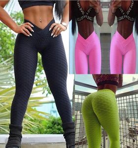 2018 V Bandage Frauen Gym Stretch Sport Hohe Taille Yoga Hosen Heben Die Hüfte Fitness Sport Leggings Thigts Workout Hose laufen5814177