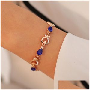 Novo 5 Cores Beautif Pulseira Para As Mulheres Colorf Cristal Austríaco Moda Coração Cadeia Pulseiras Presentes Femininos Atacado Drop Del Dhgarden Otf4P