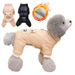 Psa odzież szczenię w kombinezonie wodoodporne chłopiec kombinezon zimowe ubrania na polar do małych psów kurtka dla zwierząt chihuahua kostium Yorkie Pug Coat 231027