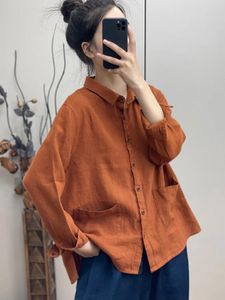 Bluzki damskie jesienna wiosna dama koszula solidny kolor 2023 luźna kardigan koreańska moda podstawowa bluzka kobieta yoyikamomo