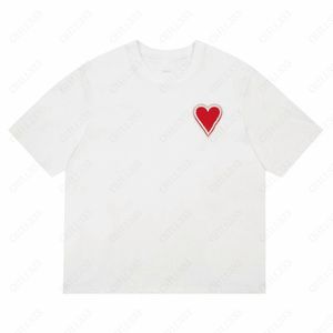 Amis Designer T-Shirt Top Männer Frauen Sommer Kurzarm Tees rotes Herz Stickerei T-Shirt komfortable Herren Paar T-Shirt Love Muster Casual Amis Shirt WE