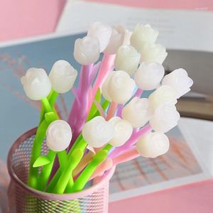 Pcs Cute Soft Discolor Rose Flower Gel Pens School Office Home Supplies Stationery Kawaii Pen Creative Decorations