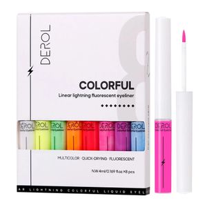 Combinação de sombra / delineador 8 unidades / conjunto Delineadores líquidos coloridos sem manchas Canetas de delineador líquido fluorescente suave para pintura ou cosplay maquiagem para os olhos 231027