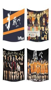 Anime haikyuu vägg tapestry täcker badhandduk kast filt picknick yogamat hem dekoration 2106096276515