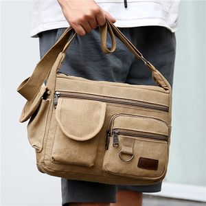 Taillentaschen Canvas Messenger Bag für Männer Wasserbeständige gewachste Umhängetasche Aktentasche gepolsterte Schulterhandtasche Verkaufen Sie es unter 231027