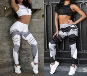 S-XXXL PS Boyutu Kadın Geometrik Push Up Sıkı Fitness Tayt Yoga Pantolon 2020 Spor Salonu Giyim Yaması Patchwork Atletik Sporlar 8066474