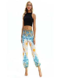 Modesport yoga byxor tryckt hög midja kvinnor039s leggings sommar strand dans bloomers utomhus gym fitness sportkläder2402743