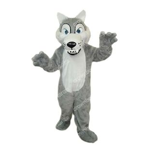 Super Cute Grey Wolf Mascot Costumes Halloween Tecknad karaktärsdräkt Suit Xmas Outdoor Party Outfit unisex Promotional Advertising Clothings