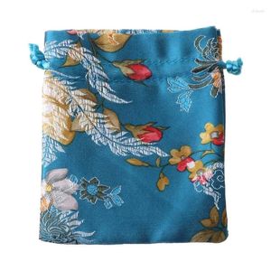 Jewelry Pouches Traditional Silk Travel Pouch Classic Chinese Embroidery Bag Organizer Drawstring Gift Bags