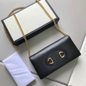 Carteira Marca HORSEBIT 1955 Série WOC Moda Feminina Couro Crossbody Bolsa Bolsa de Ombro Destacável Corrente de Ouro Carteiras2641