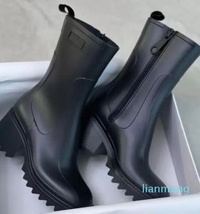 Luxurys designers Women Rain Boots England Style Waterproof Welly Rubber Water Rains Shoes Ankel Boot Boots689966