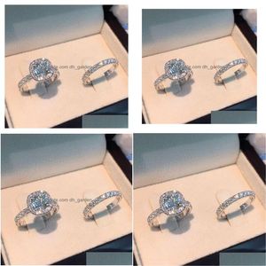 Anelli per le donne Coppia Cubic Zirconia Anello quadrato Amanti Gioielli Sposa Matrimonio Fidanzamento Romantico Lusso Bague Cc2384 Drop Dhgarden Otkme