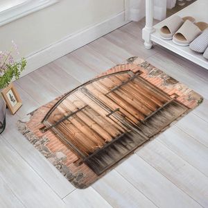 Carpets Wooden Door Old Stone House Crack Wall Carpet Living Room Area Rug Floor Mat Bedside Hallway Doormat Bedroom Home Decoration