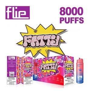 Otantik Flie Yağ Tek Kullanımlık E Sigara 8000 Pufs Vape Kalem 18ml Önceden Dolandırılmış Çift Örgü Bobin Pods 850mAH şarj edilebilir pil buharlaştırıcıları Randm Tornado