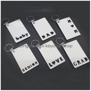 Sublimation Keychain Party Favor Love Grad Dad Mom Senior Key Chain Creative Diy Gift Blank Mdf Keyrings Drop Delivery Dhkmd