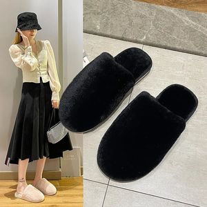 Sandals Large Size Winter Indoor Slipper House Soft Solid Color Cotton Nonslip Floor Home Shoe Slides for Bedroom 231027