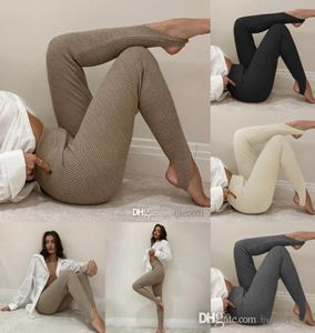 Design de fitness yoga roupas mulher leggings moda magro cintura alta passo esportes ginásio casual pit bar lápis calças 2022 novo ar7866082