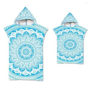 Towel Drop Microfiber Printed Hooded Beach For Adults Quick Dry Swimming Poncho Bath With Cloak Bathrobe