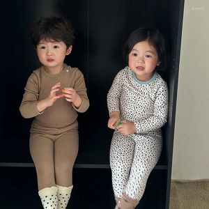 衣類セット2023子供の下着男の子と女の子の秋の服のズボンホームファー2ピースセットキッズガールズ