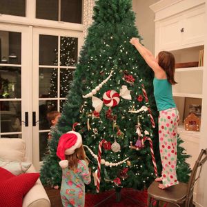 Other Event Party Supplies From US 9ft274cm Artificial Christmas Tree With 2800 Tips Flame Retardant Fir Iron Stand Large Trees 231027