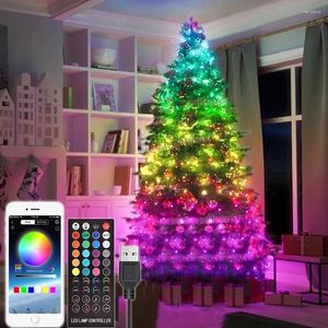 Strings 20M 200 LED App Control Christmas String Light Smart Bluetooth Fairy Garland Outdoor For Wedding Holiday Decor