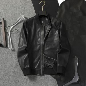 Men FashionCasual Designer Leather jacket Slim Coat Winter and Fall High jacket Mens Long Sleeves Casual Quality Coats Asian Size M-3XL