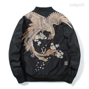 Jackor utomhusjackor hoodies vårpilot bomber jacka män kvinnor fågel broderi baseboll jacka mode casual ungdomar par kappa japan 230302