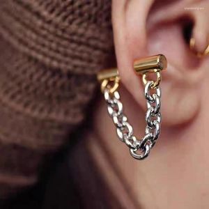 Hoop Earrings Lifefontier Punk Silver Color Chunk Chain Metal For Women Design Geometric Hanging Earring Party Jewelry Gift