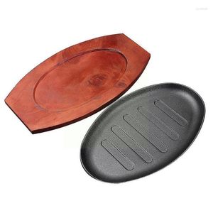 ツールアクセサリー2023中国の鋳鉄長方形の肥厚皿丸日日本ローストロースト皿バーベキュー鉄板ヤキトレイバーベキュー