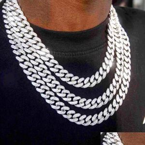 Tenis ukończony punkowy hip -hop kubański łańcuch choker naszyjnik mrożony raper kryształowy moda bling dhinestone Naszyjniki biżuterii dhlgp