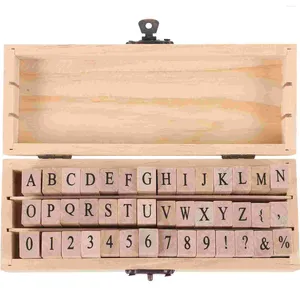 Storage Bottles 1 Set Of Wood Scrapbooking Stamps English Letter Number Multi-use Alphabet Wooden