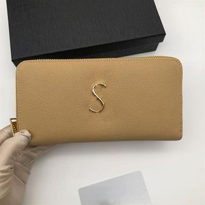 Designer Long Short Wallet Top Real Leather Plånbok för Women Zipper Long Card Holders Coin Purses Woman Shows Exotic Clutch Wallet204B