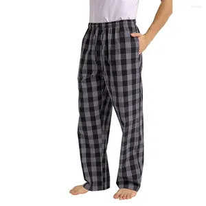 Men's Pants Men Plaid Loose Sport Pajama Trousers Cargo European And American Frosted Design Sports Streetwear