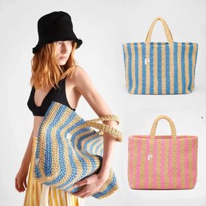 Raffia triangle Luxury Designer summer travel Beach bag Womens mens classic Basket weave Straw Clutch Bags Cross Body Totes handbag shopper lady gym Shoulder Bags