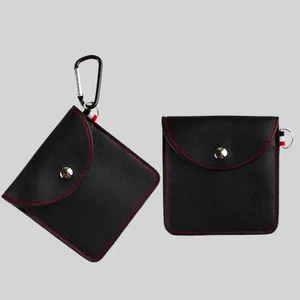 Card Holders Men Women Data Cable Earphone Storage Bag With Buckle Hook Slim Pu Leather Purse Organizer Mini USB Protective Case