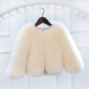 Jacken Winter Mode Mädchen Faux Pelzmantel Kurze Stil Kinder Oberbekleidung Luxus Warme Imitation Jacke Kleidung TZ649 231027